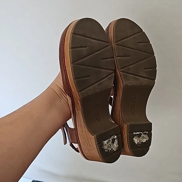 Women's Brown Leather Ankle Strap Sandals - Picture 8 of 9